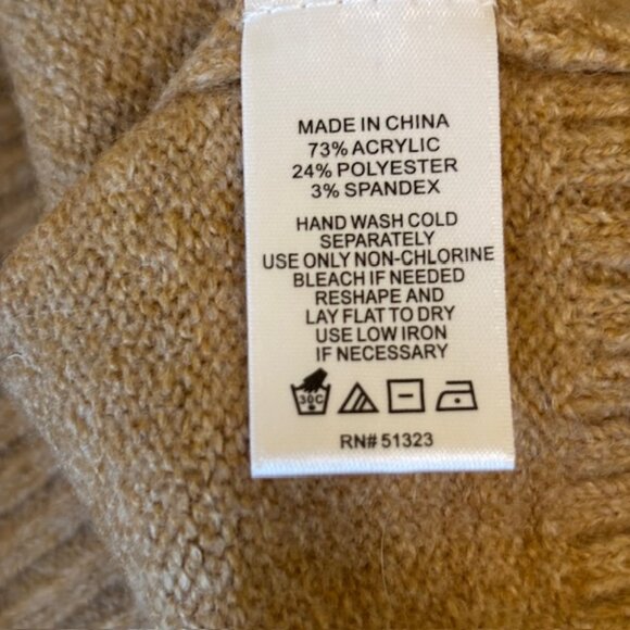 NWT Cece Fair Isle Funnel Neck Sweater in Latte Heather Size XS - Picture 8 of 9